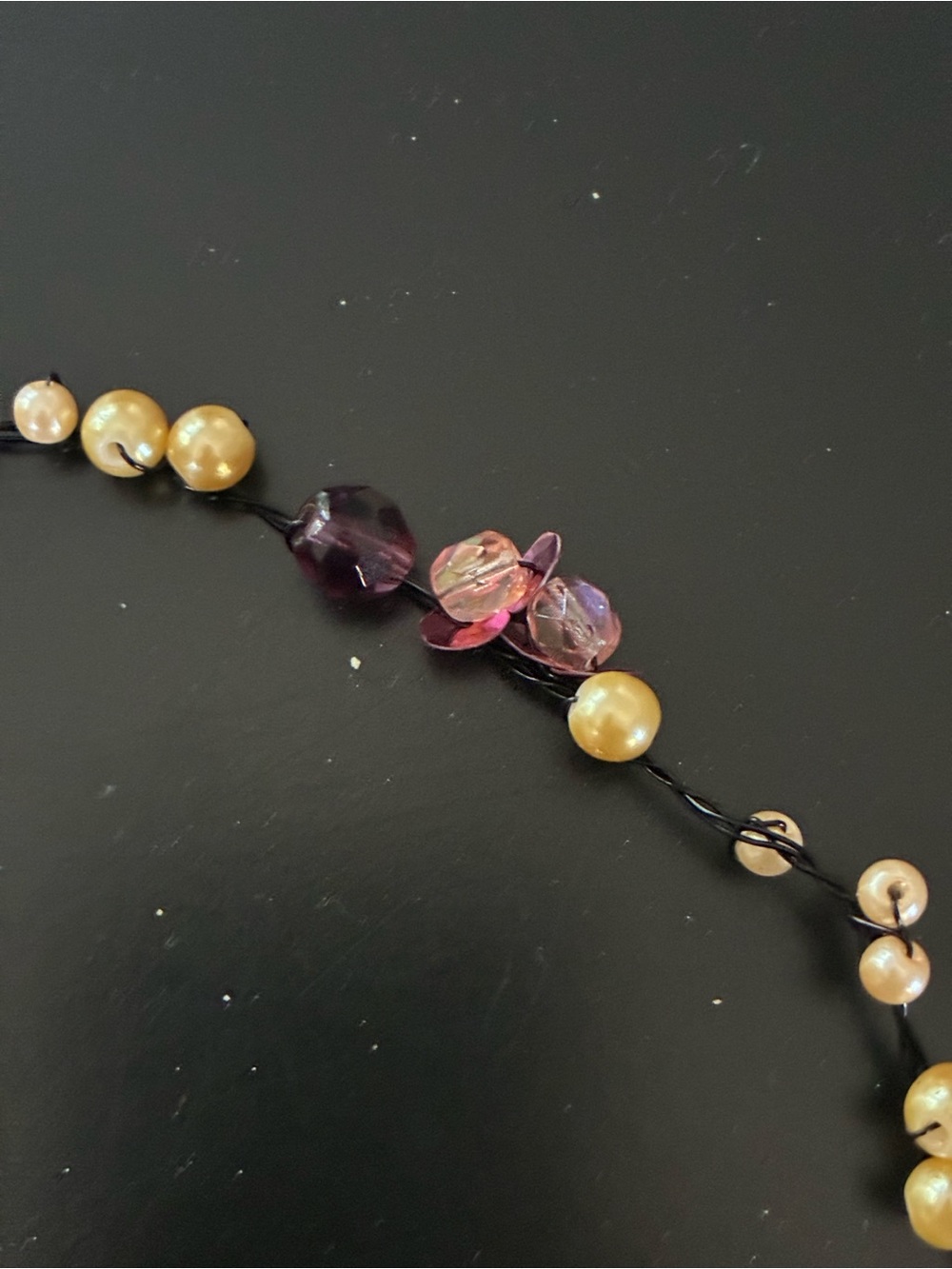 Faux Pearl and Bead Collar Necklace - Picture 2 of 2